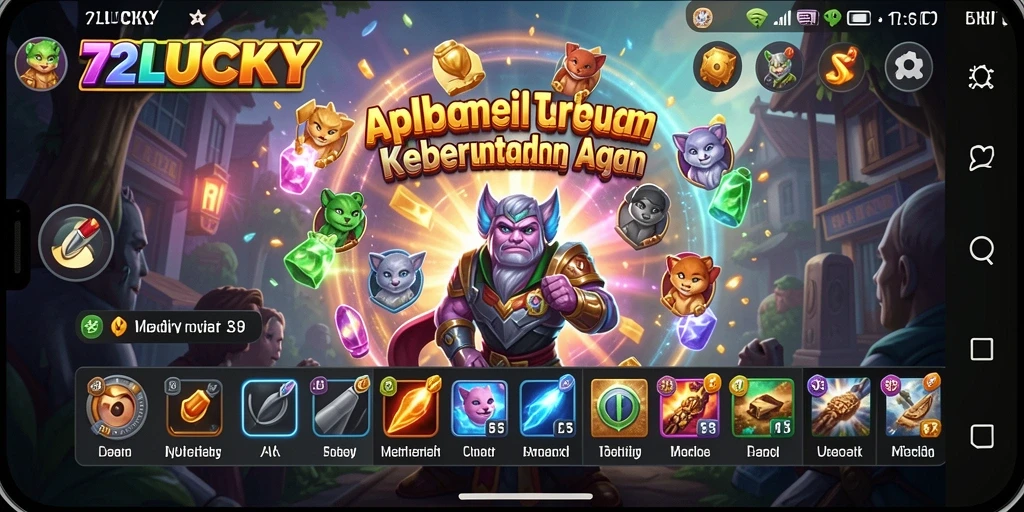 Tampilan antarmuka aplikasi 72LUCKY yang intuitif.