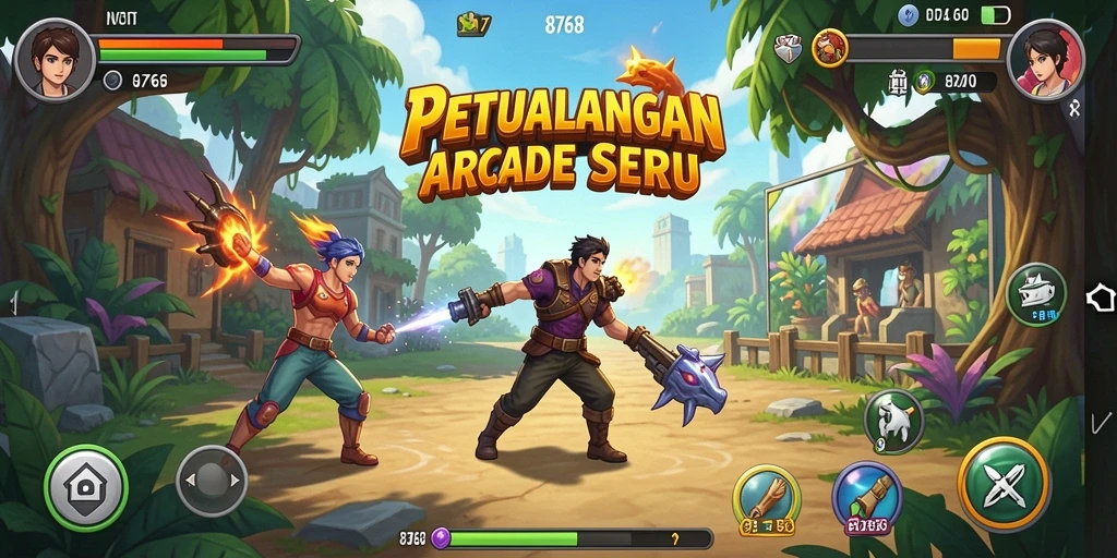 Gameplay seru dan menantang dari 8768 dalam aksi arcade.