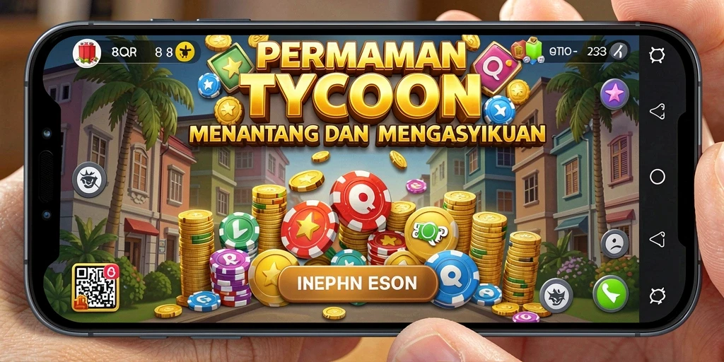 Screenshot menunjukkan gameplay 8QR yang penuh strategi Tycoon.