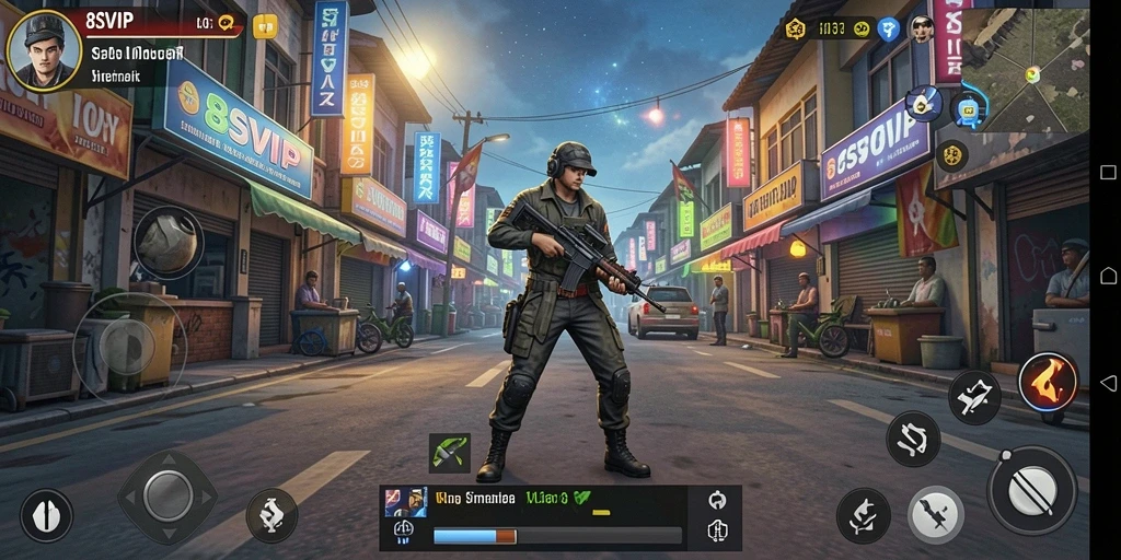 Tampilan gameplay 8SVIP dengan lingkungan yang interaktif dan karakter menarik.