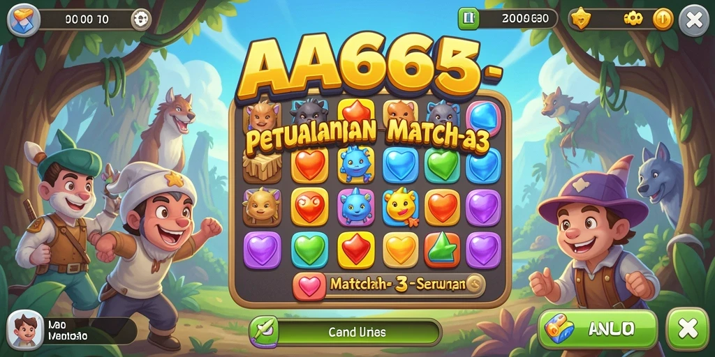 Gameplay seru AA666 dengan grafis Match-3 yang memukau.