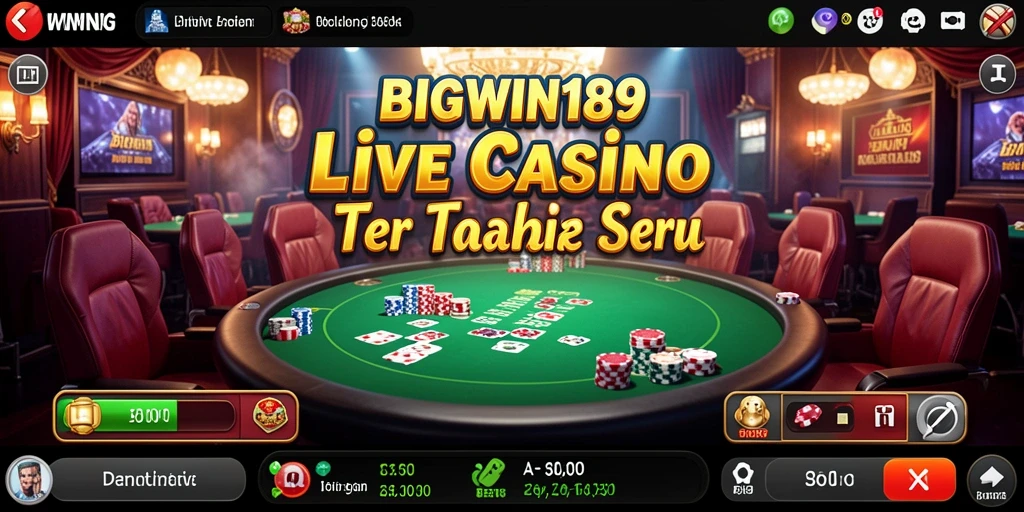 Screenshot gameplay Live Casino dengan dealer langsung di BIGWIN189.