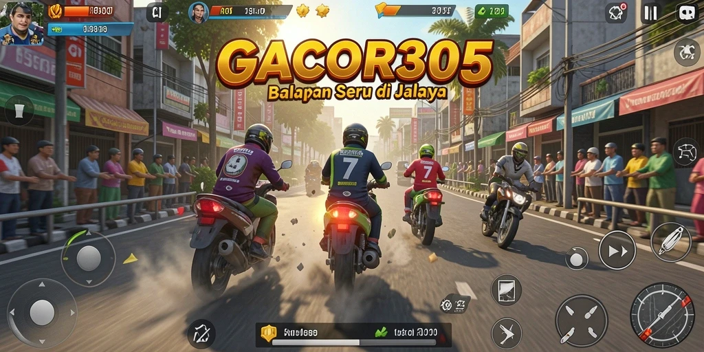 Screenshot GACOR305 menampilkan aksi balapan yang mendebarkan di trek yang penuh tantangan.