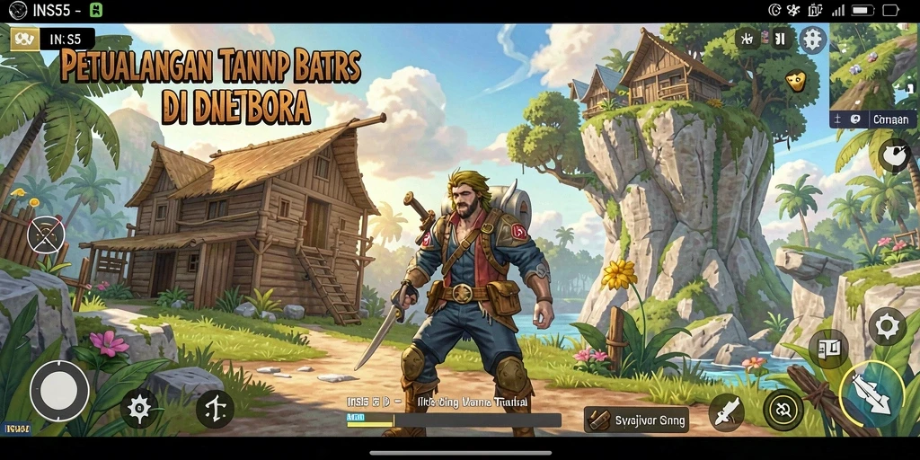 Tampilan gameplay menakjubkan dari INS55 dalam dunia terbuka.