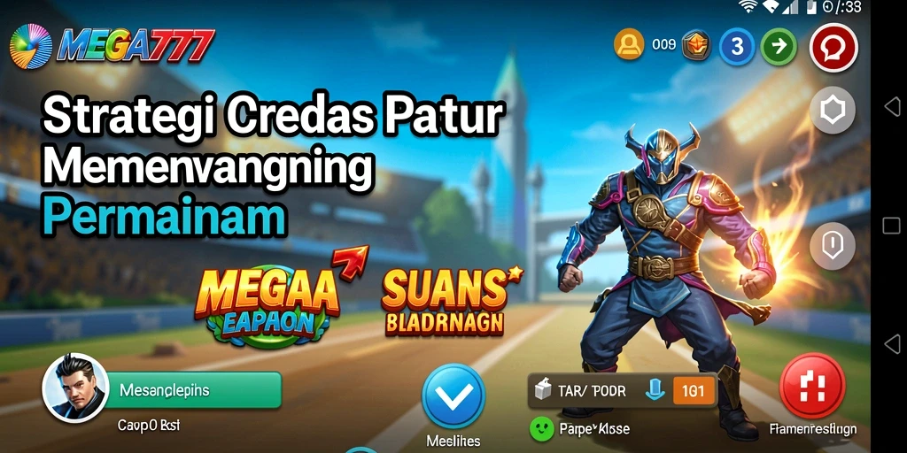 Tangkapan layar gameplay MEGA777 menampilkan aksi strategi mendebarkan.