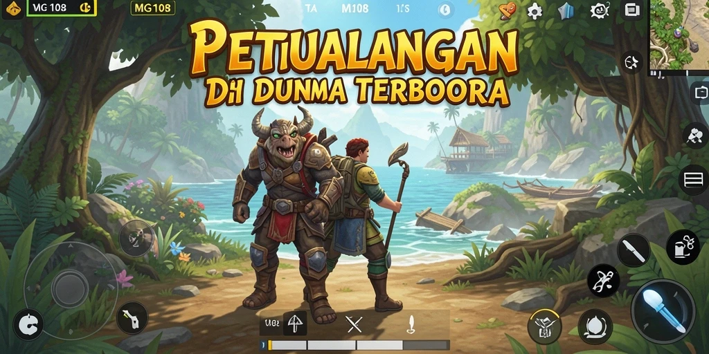 Screenshot gameplay MG108 memperlihatkan keindahan dunia terbuka yang menakjubkan.