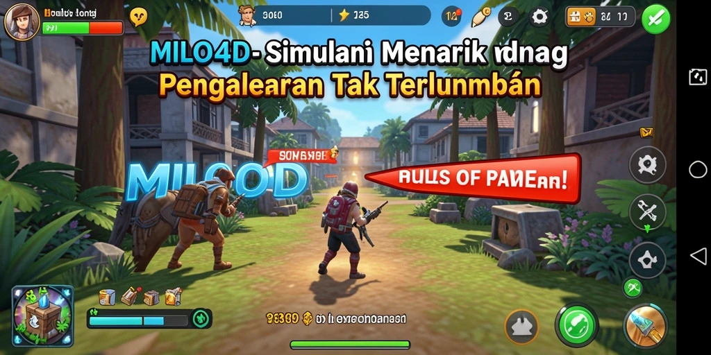 Screenshot gameplay <strong>MILO4D</strong> yang menampilkan proses membangun dunia virtual.