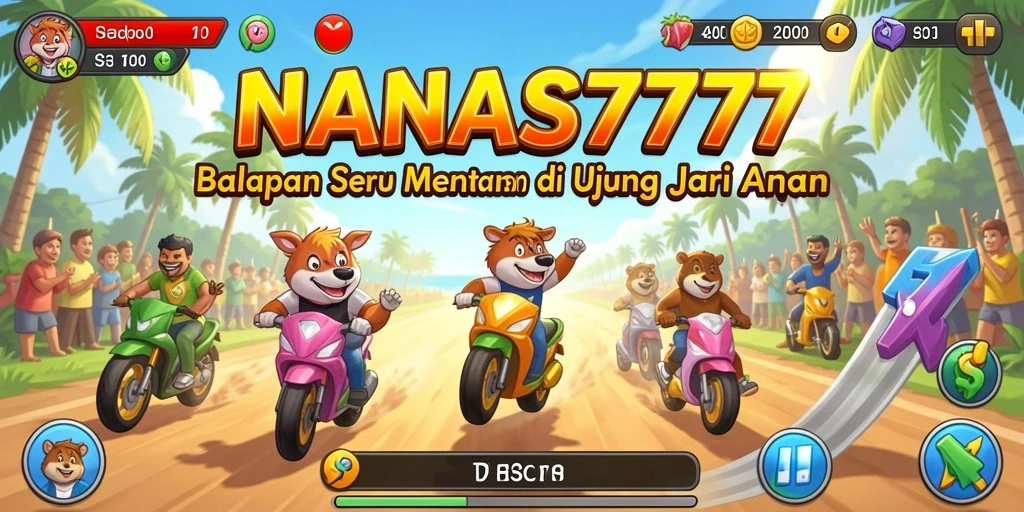 Screenshot NANAS777 menampilkan momen balapan yang mendebarkan dan mobil yang keren.