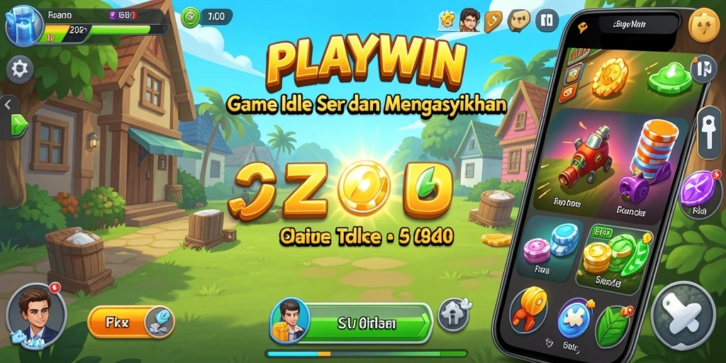 Screenshot utama menampilkan karakter bermain dalam mode Idle.