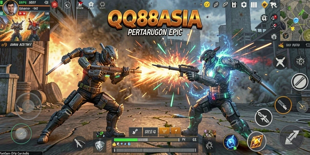 Tampilan gameplay intens dari QQ88ASIA dalam aksi seru.
