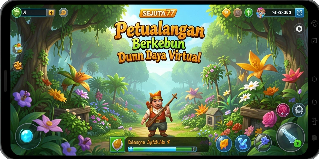 Tampilan menarik dari gameplay SEJUTA77 dengan aktivitas berkebun.